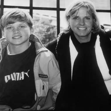 A young Stefan Bauer with his mother, Jayne Bauer